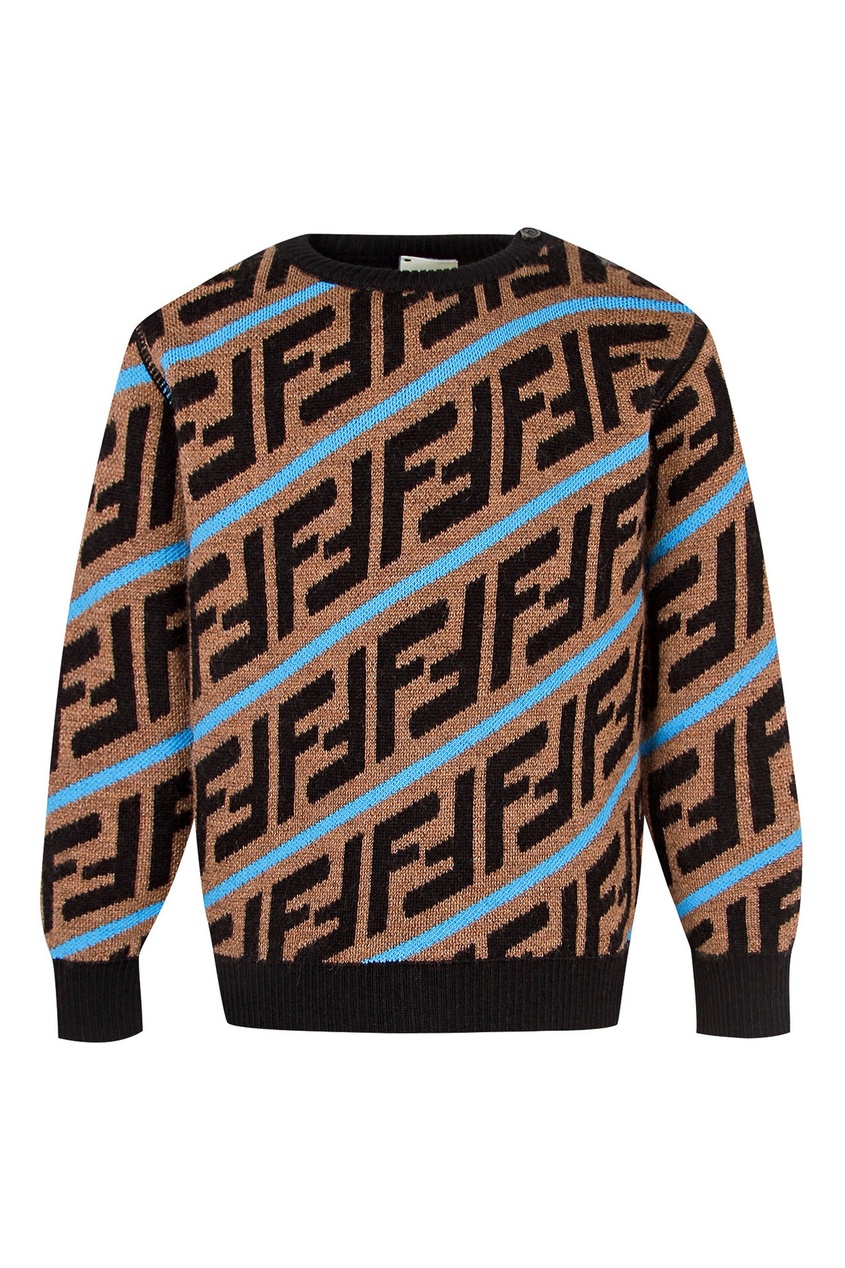 фото Цветной вязаный свитер с логотипами fendi