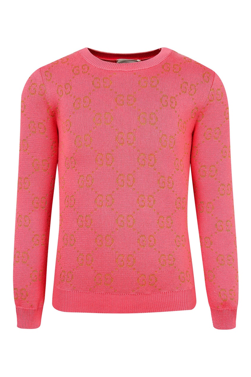 фото Розовый свитер с золотистым узором gucci