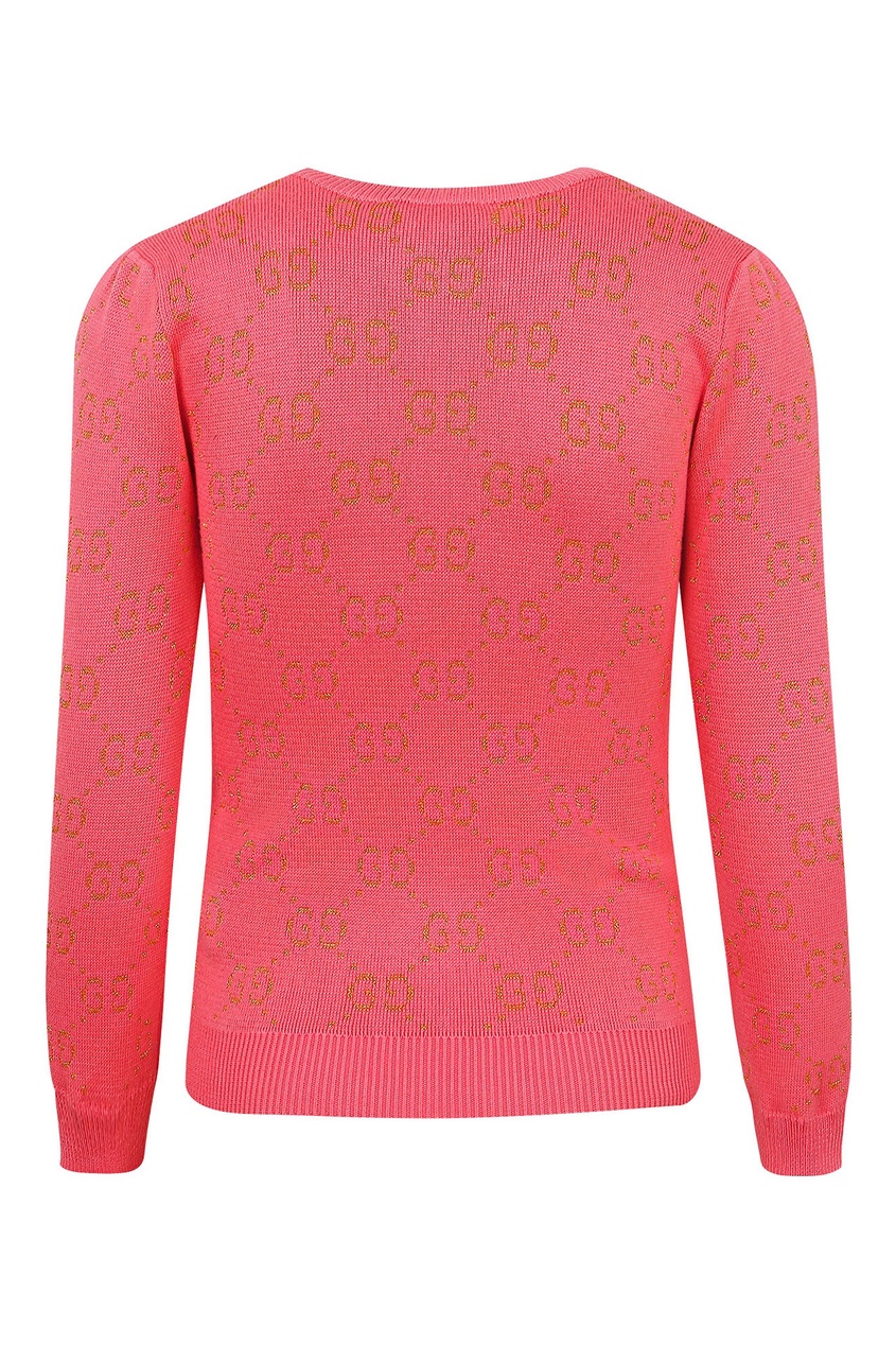 фото Розовый свитер с золотистым узором gucci