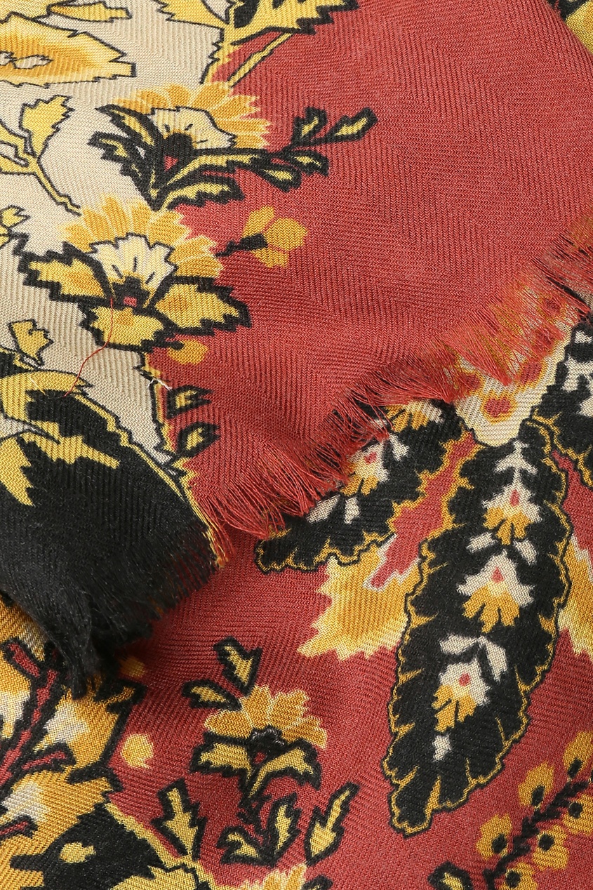 фото Желто-красный шарф с узором Etro