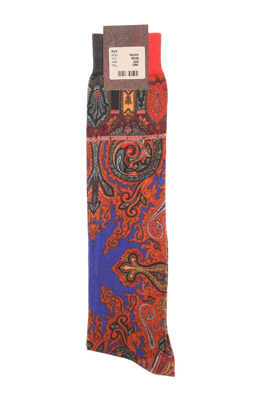 

Носки хлопковые с узором пейсли, Multicolor