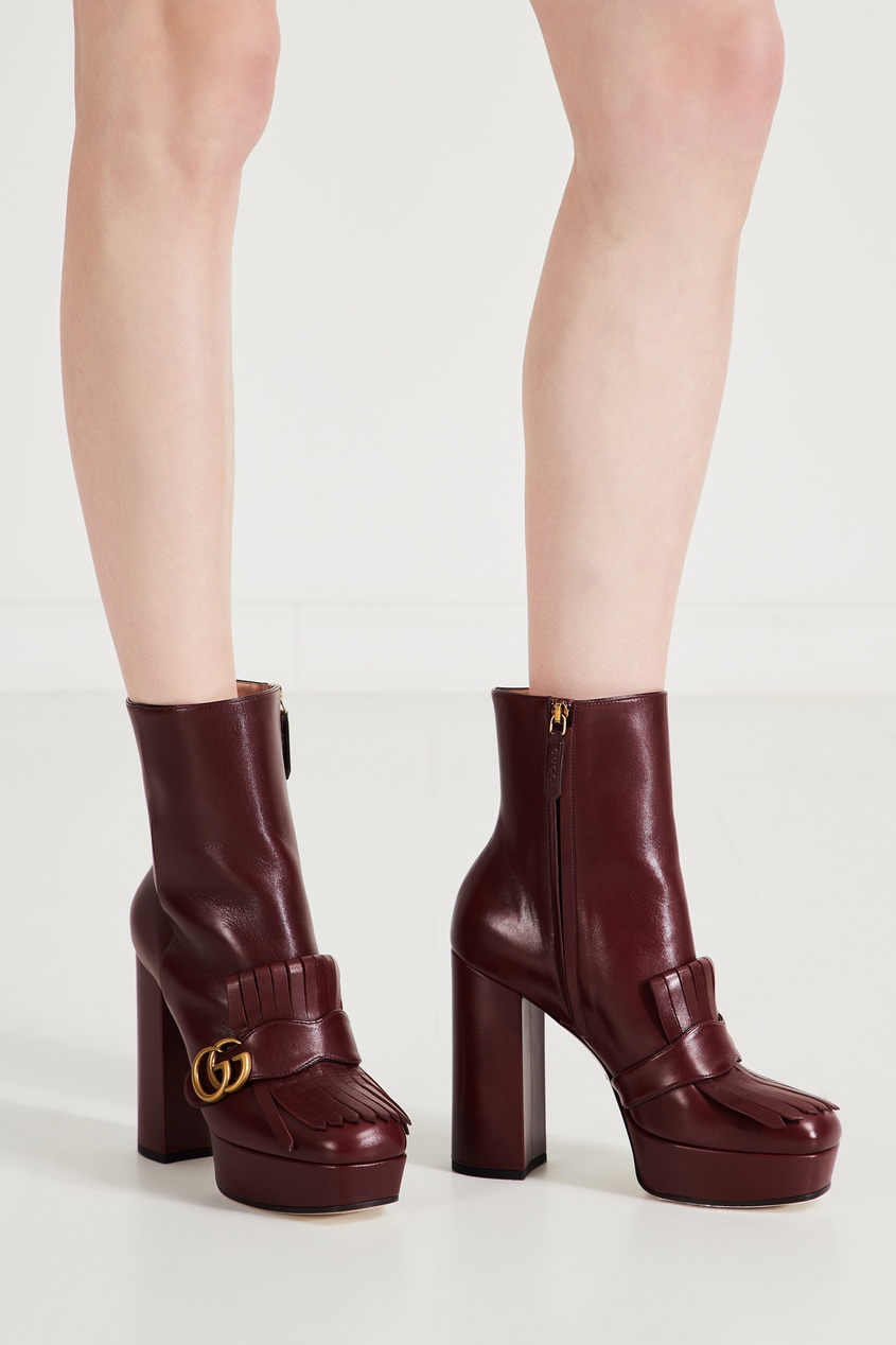 фото Женские сапоги на высоком каблуке Gucci