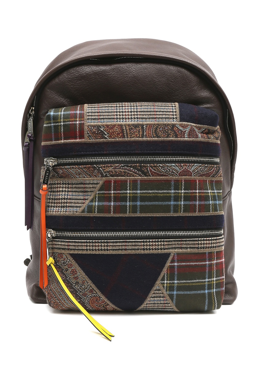 фото Коричневый кожаный рюкзак с отделкой Etro