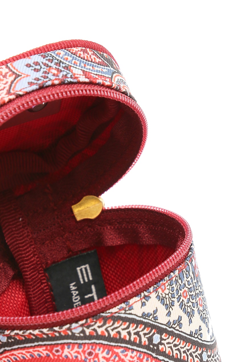 фото Красная текстильная косметичка на молнии Etro
