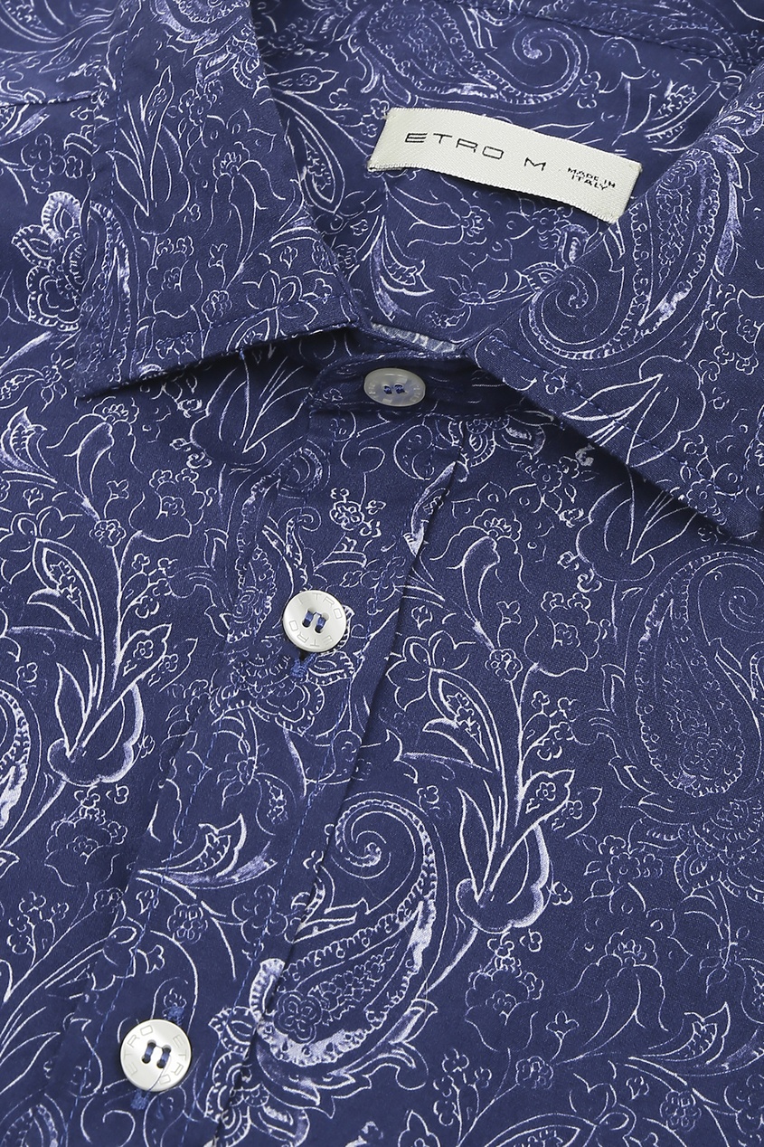 фото Синяя рубашка с узорами пейсли Etro