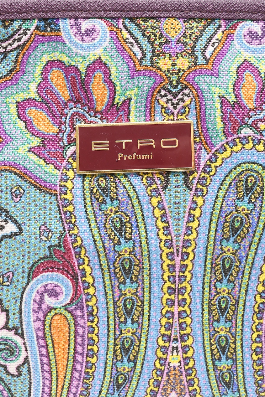 фото Бирюзовая текстильная косметичка с узорами Etro