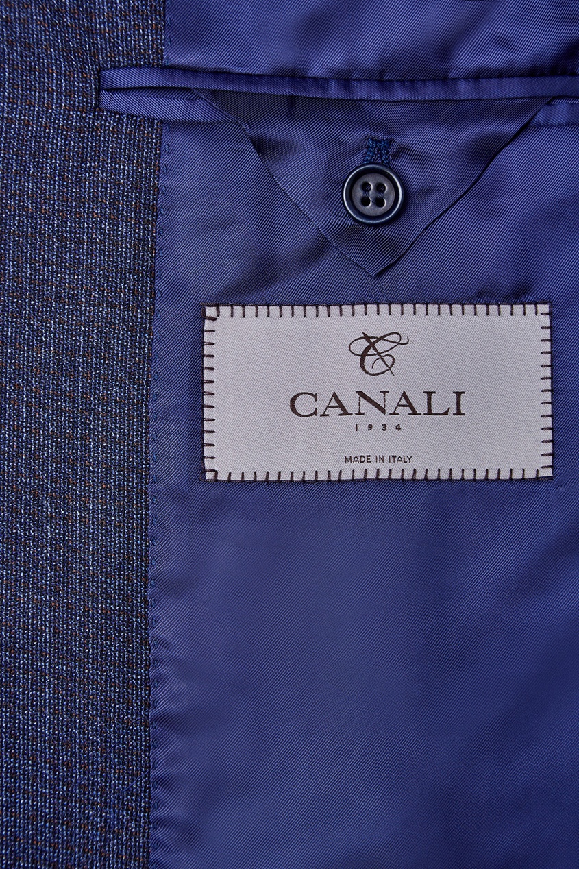 фото Синий костюм с мелким узором canali