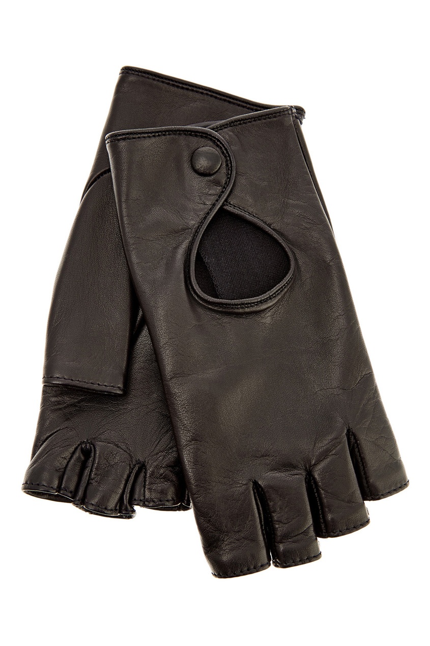 фото Черные перчатки с прорезями ermanno scervino