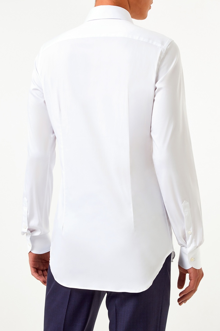 фото Белая рубашка из хлопковой ткани Canali