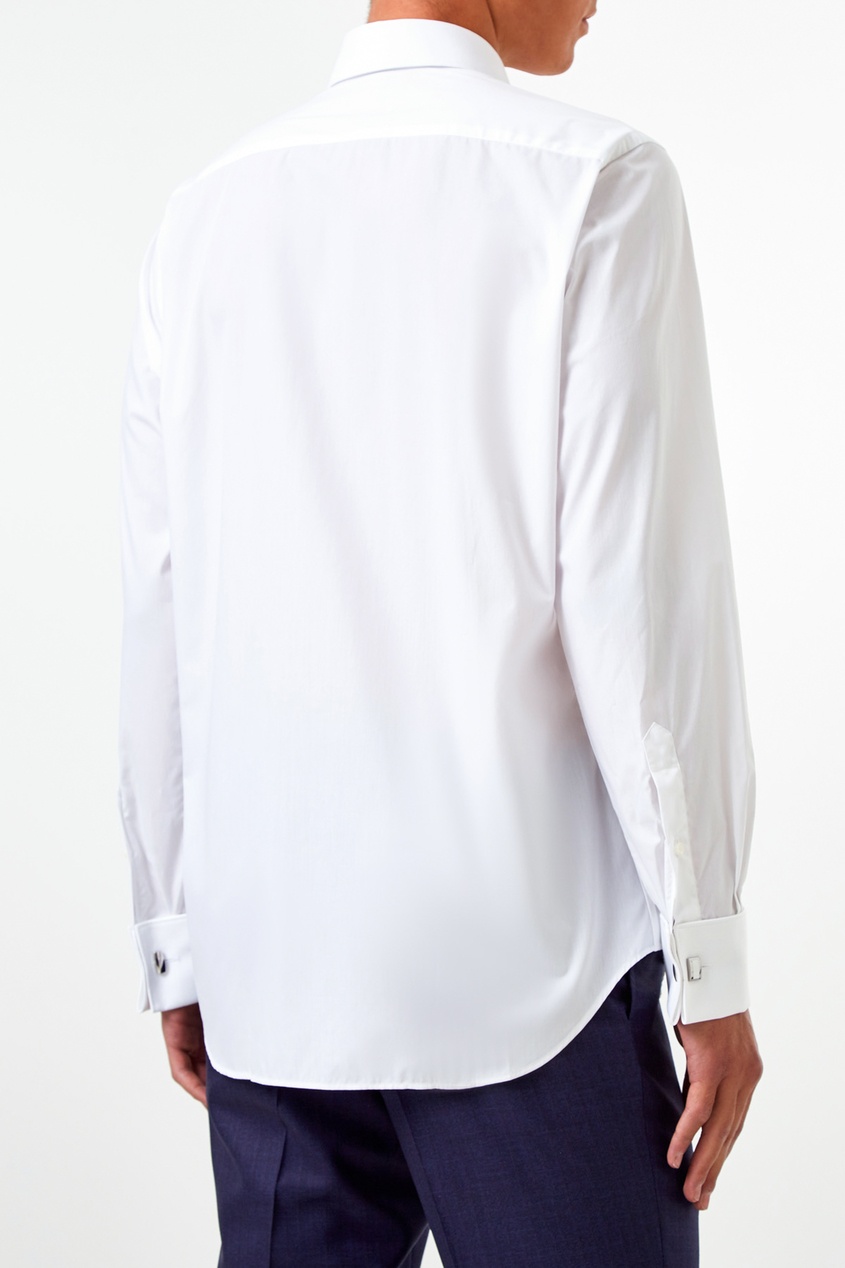 фото Белая рубашка с отверстиями для запонок Canali