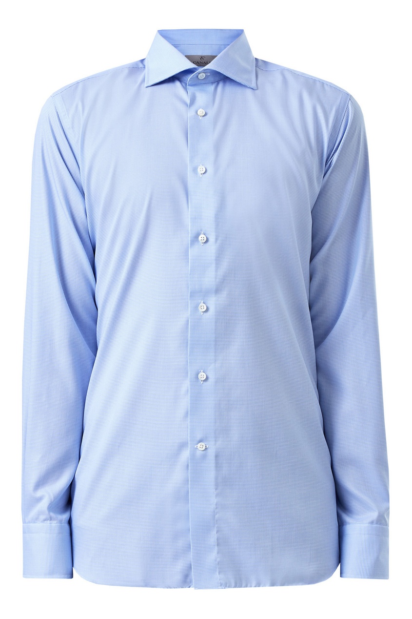 фото Голубая рубашка с мелким узором Canali