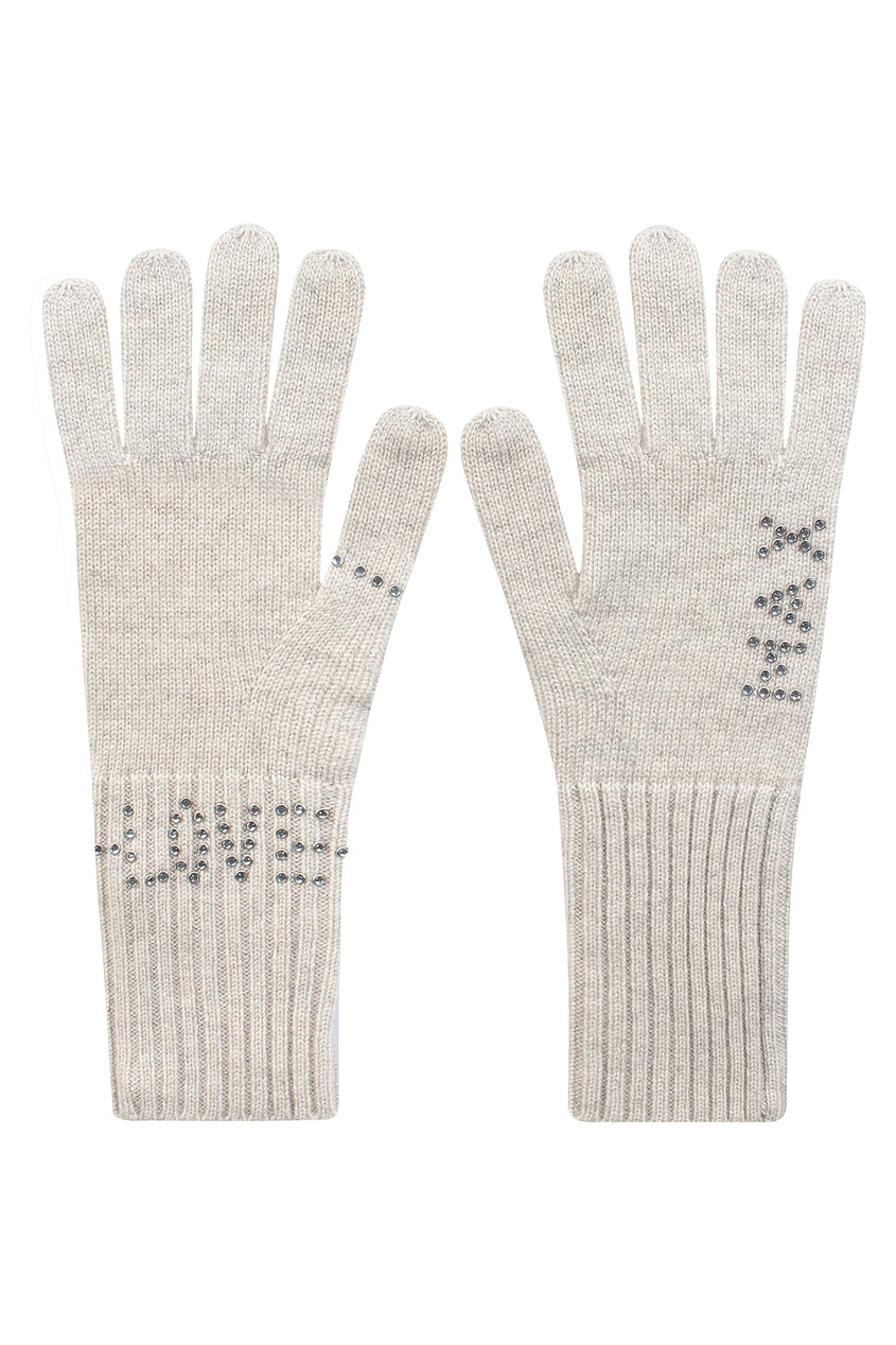 фото Бежевые перчатки с заклепками Max & moi