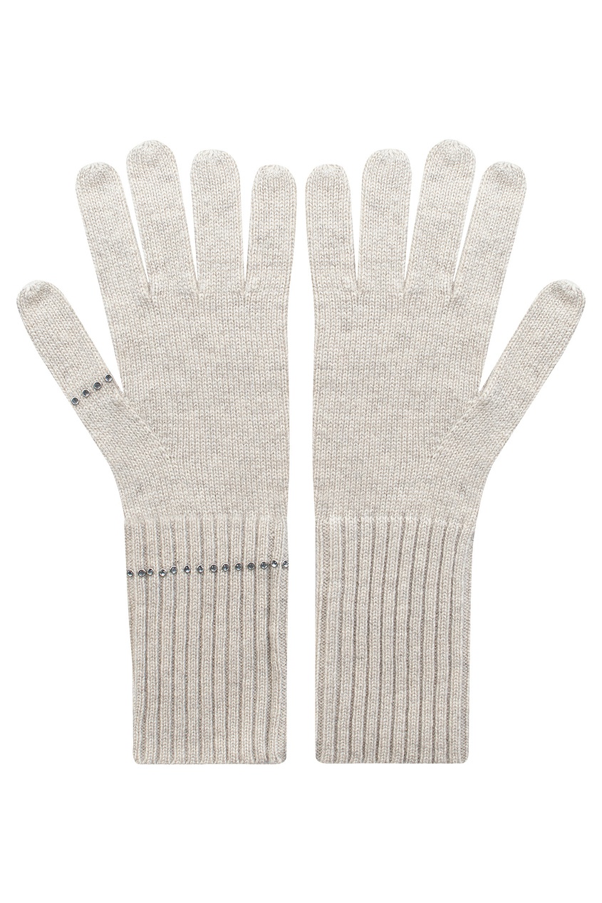 фото Бежевые перчатки с заклепками max & moi