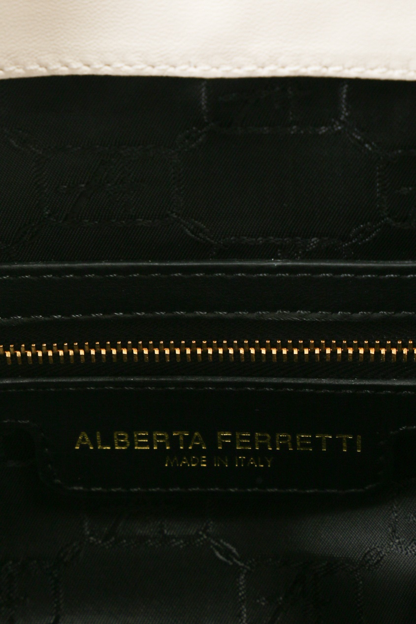 фото Белая сумка с контрастной отделкой Alberta ferretti