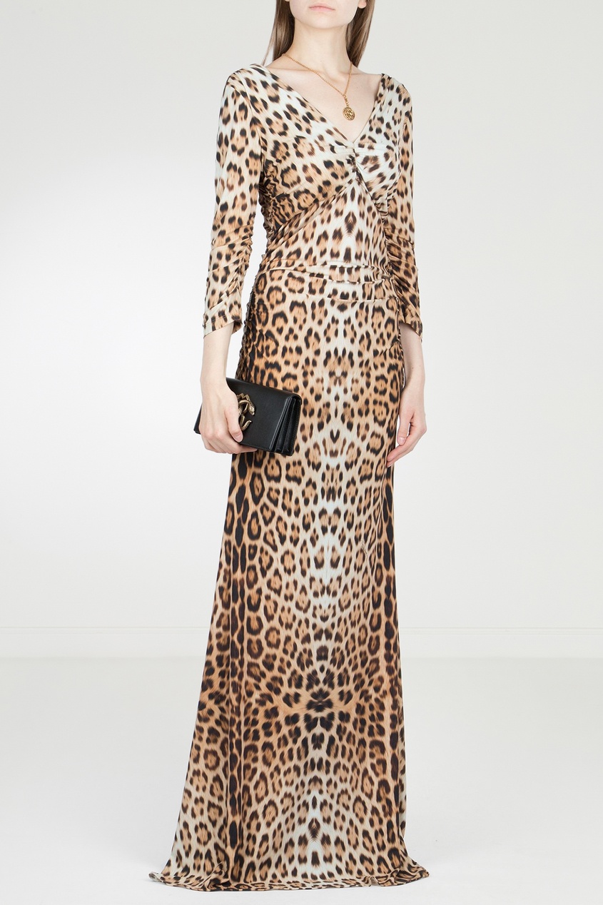 фото Макси-платье с леопардовым принтом roberto cavalli