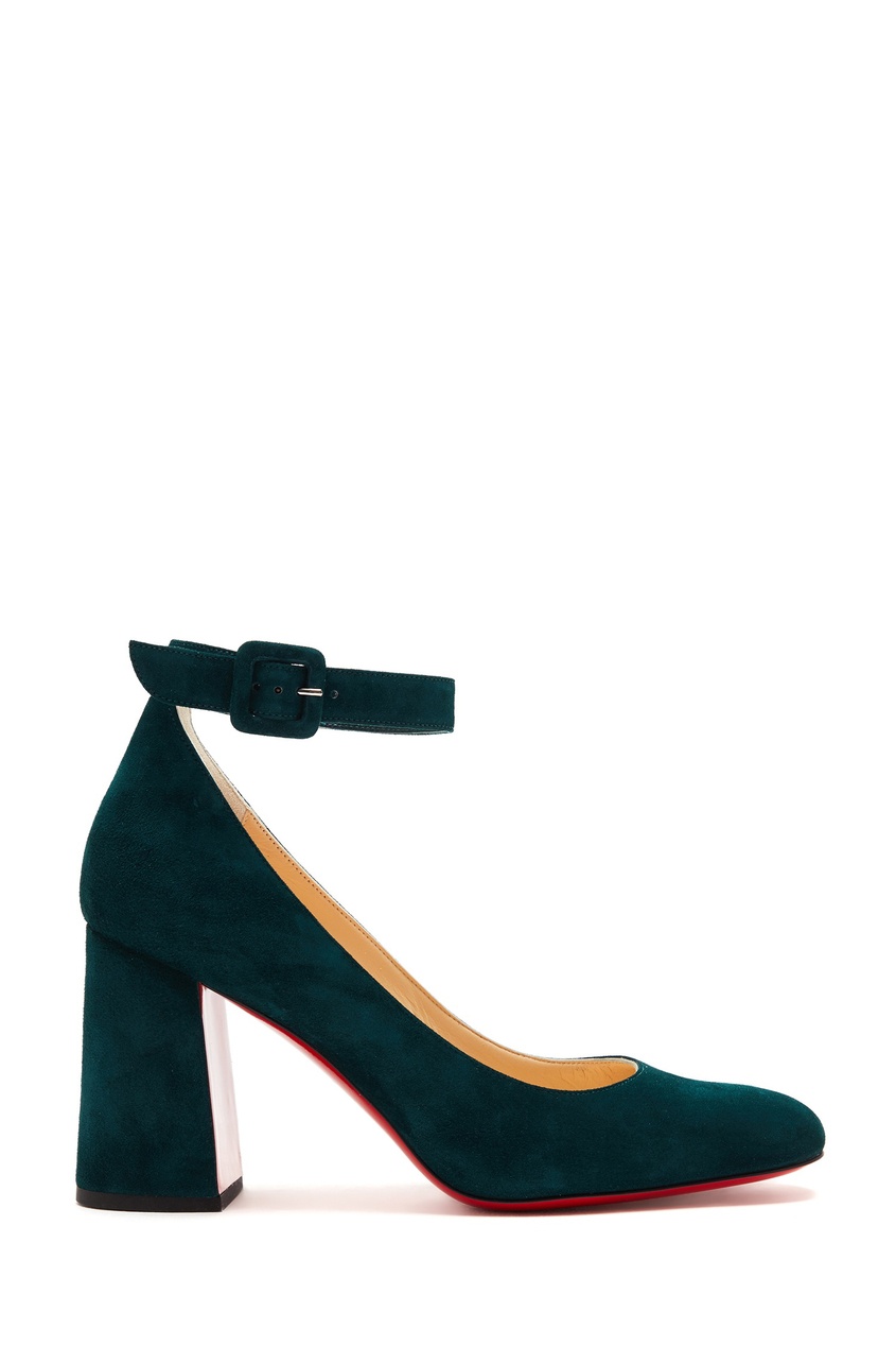 фото Зеленые велюровые туфли Soval 85 Christian louboutin