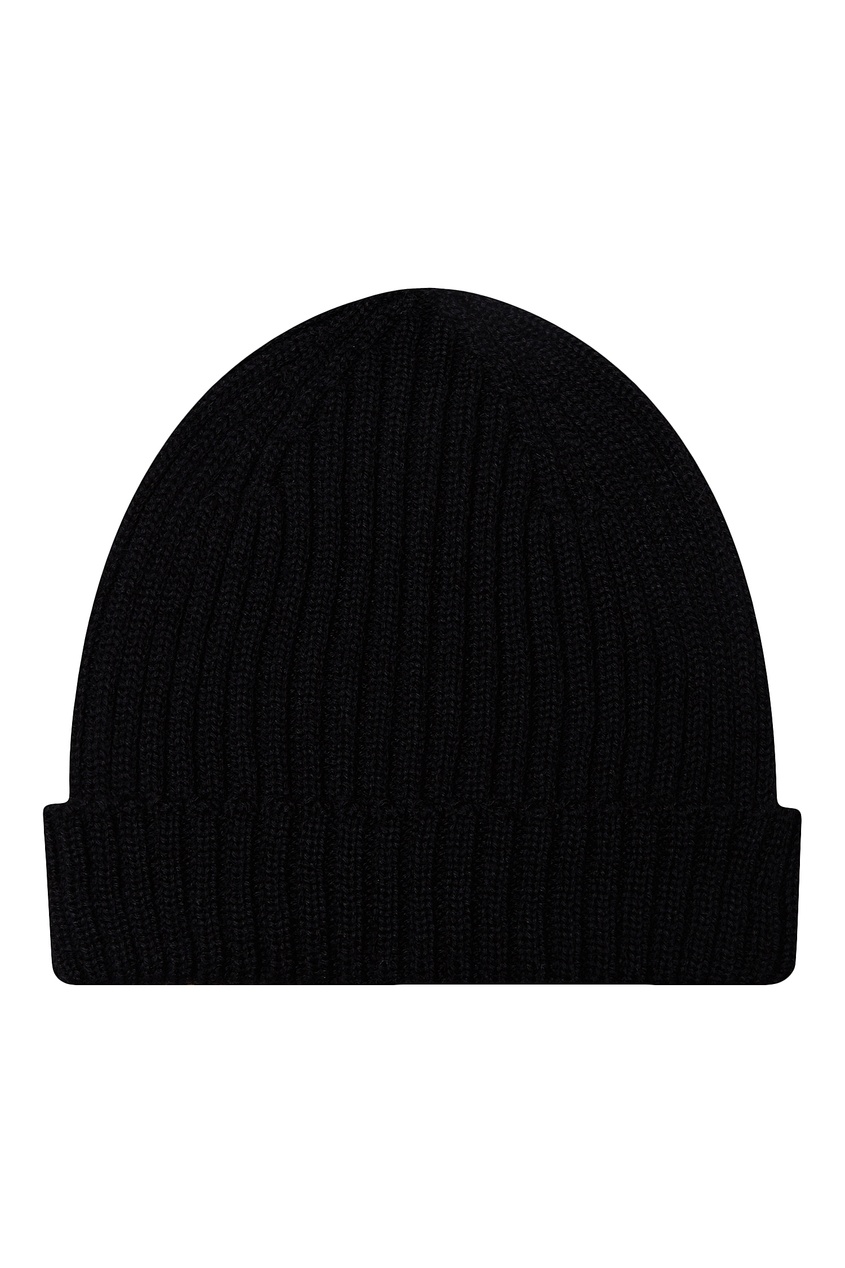 фото Черная шапка бини из шерстяного микса blank.moscow