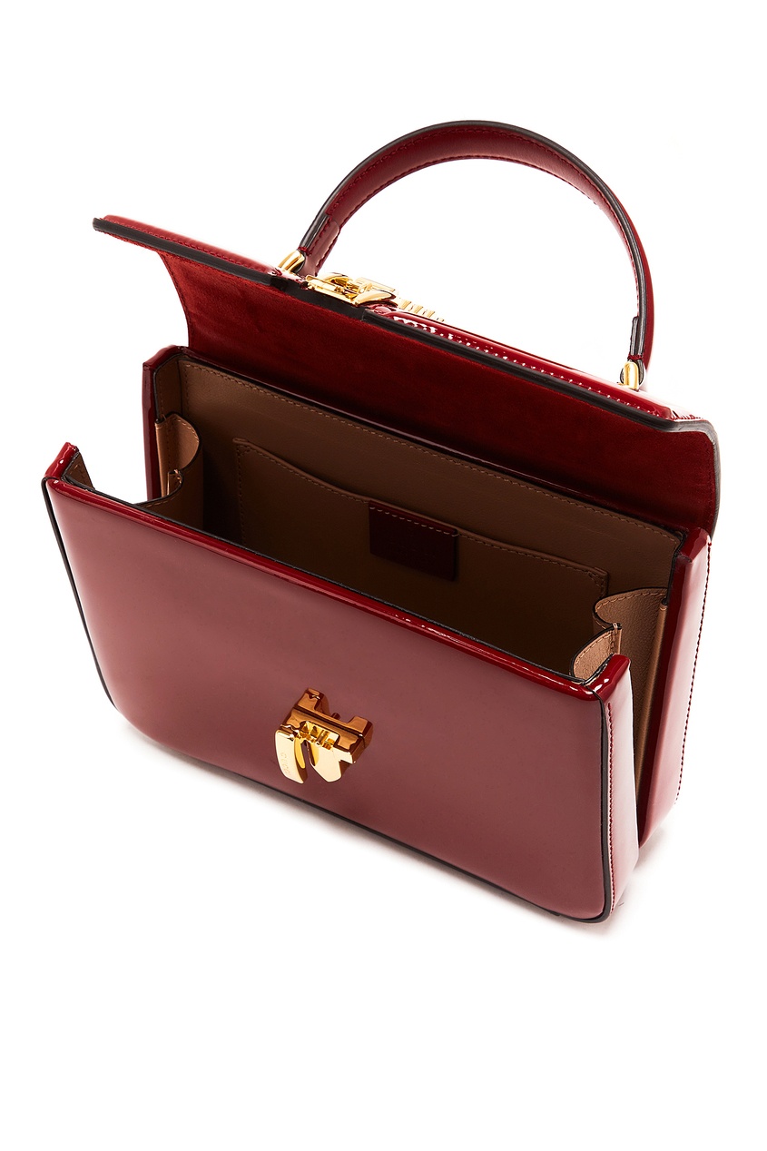 фото Красная сумка из лаковой кожи Sylvie 1969 Gucci