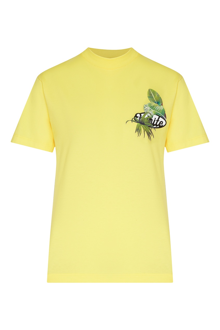 фото Желтая футболка с двусторонним принтом Off-white