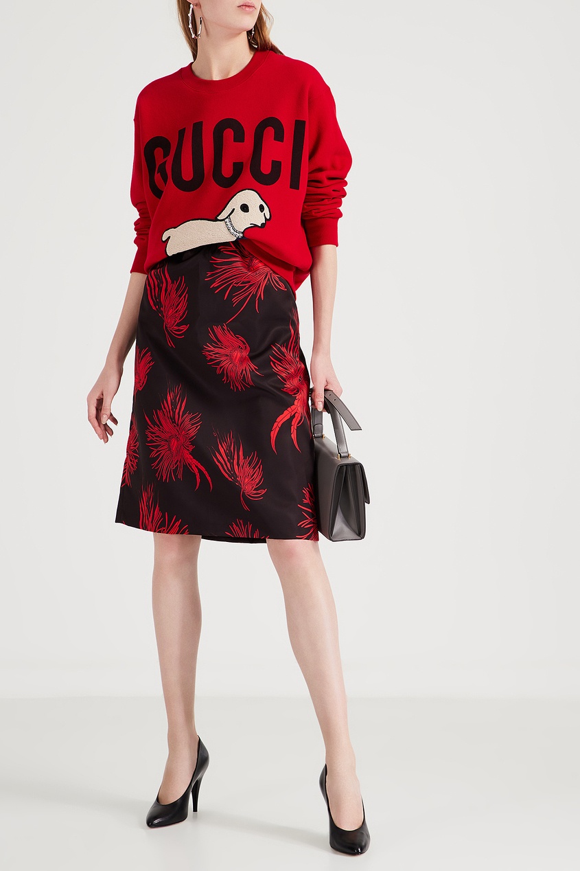 фото Красный свитшот с ягненком Gucci