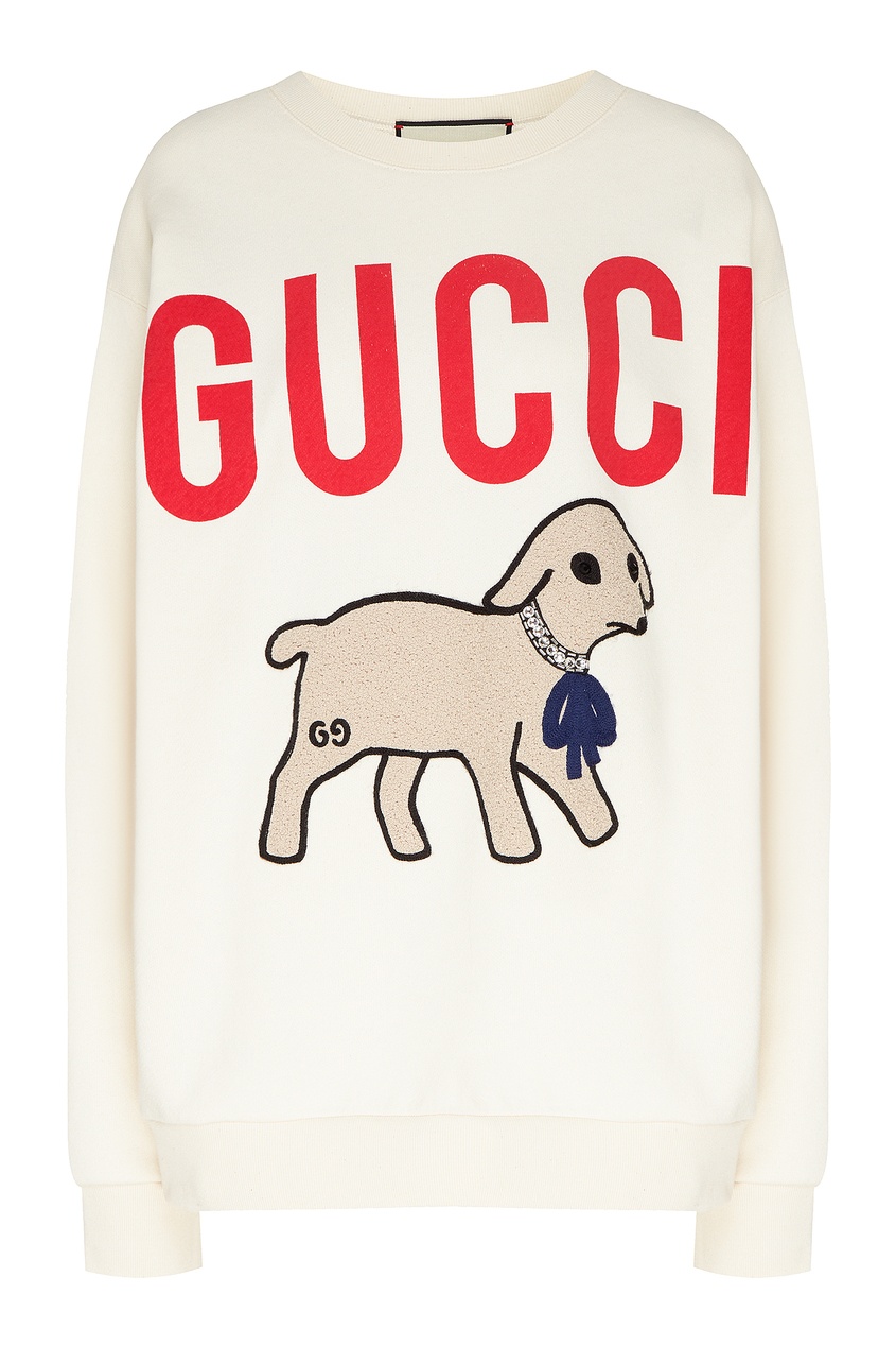 фото Хлопковый свитшот с ягненком Gucci