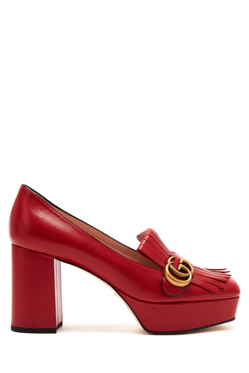 фото Красные туфли на платформе Gucci