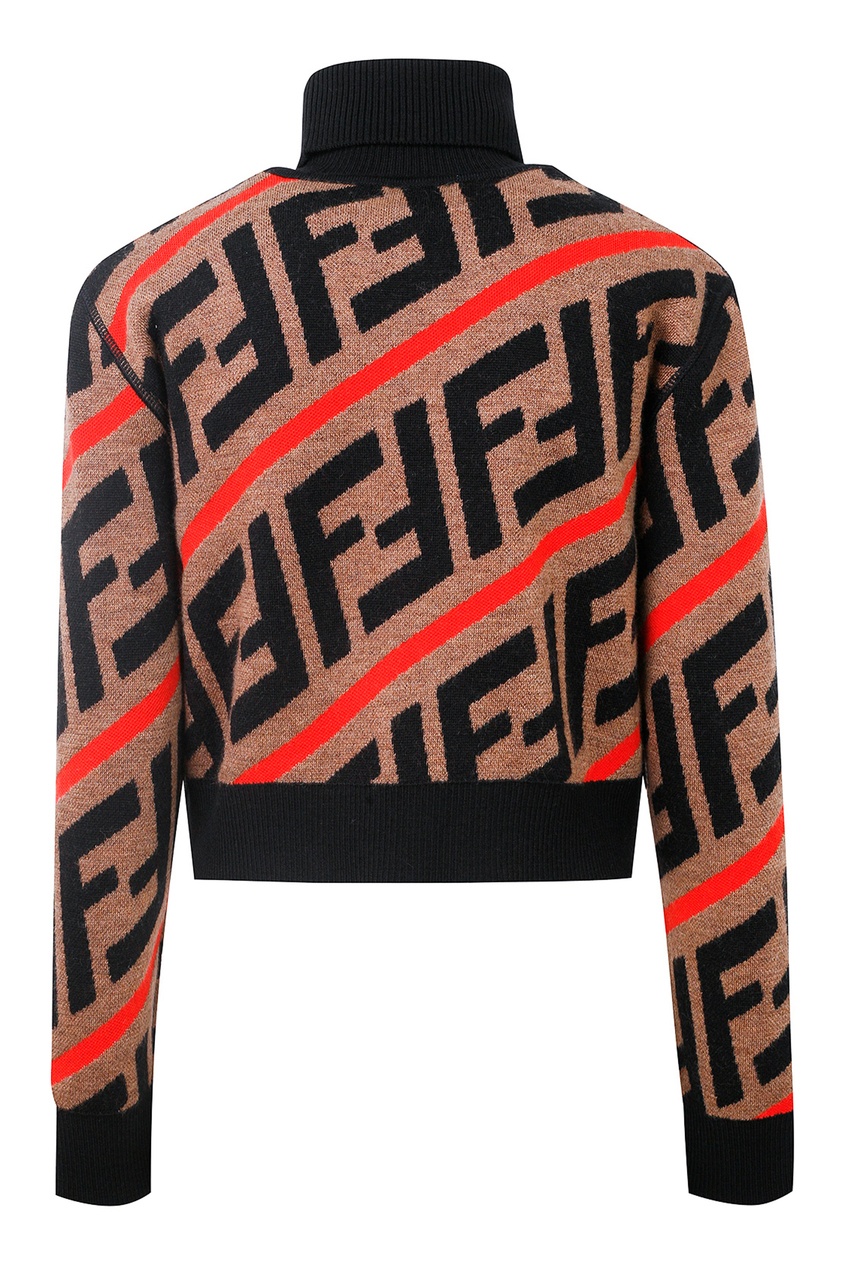 фото Коричневый свитер с логотипами fendi