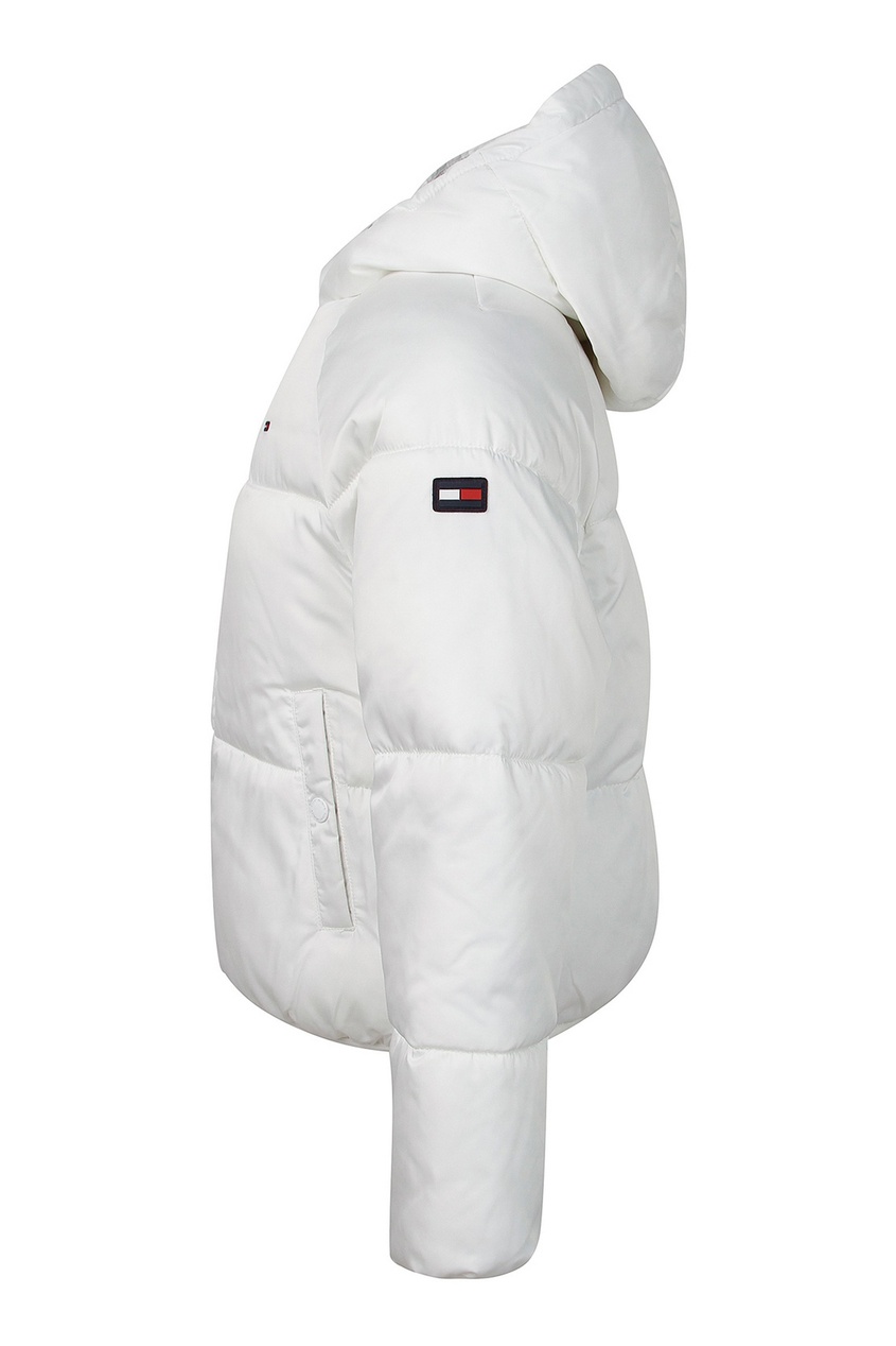 фото Белая куртка с цельнокройным капюшоном Tommy hilfiger kids