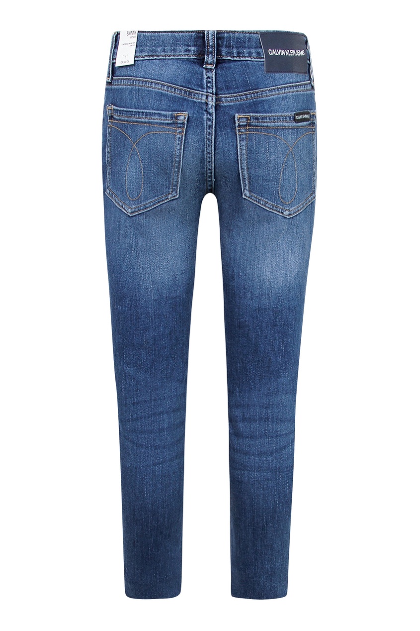 фото Голубые джинсы с эффектом замятия calvin klein kids