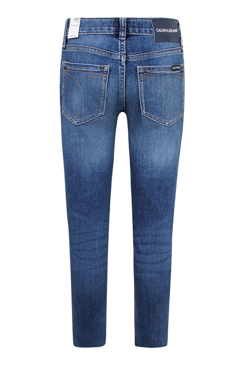 фото Прямые синие джинсы с выбеленными коленями tommy hilfiger kids