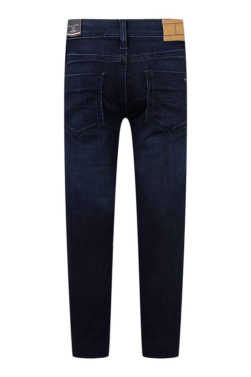 фото Темно-синие прямые джинсы с логотипом tommy hilfiger kids
