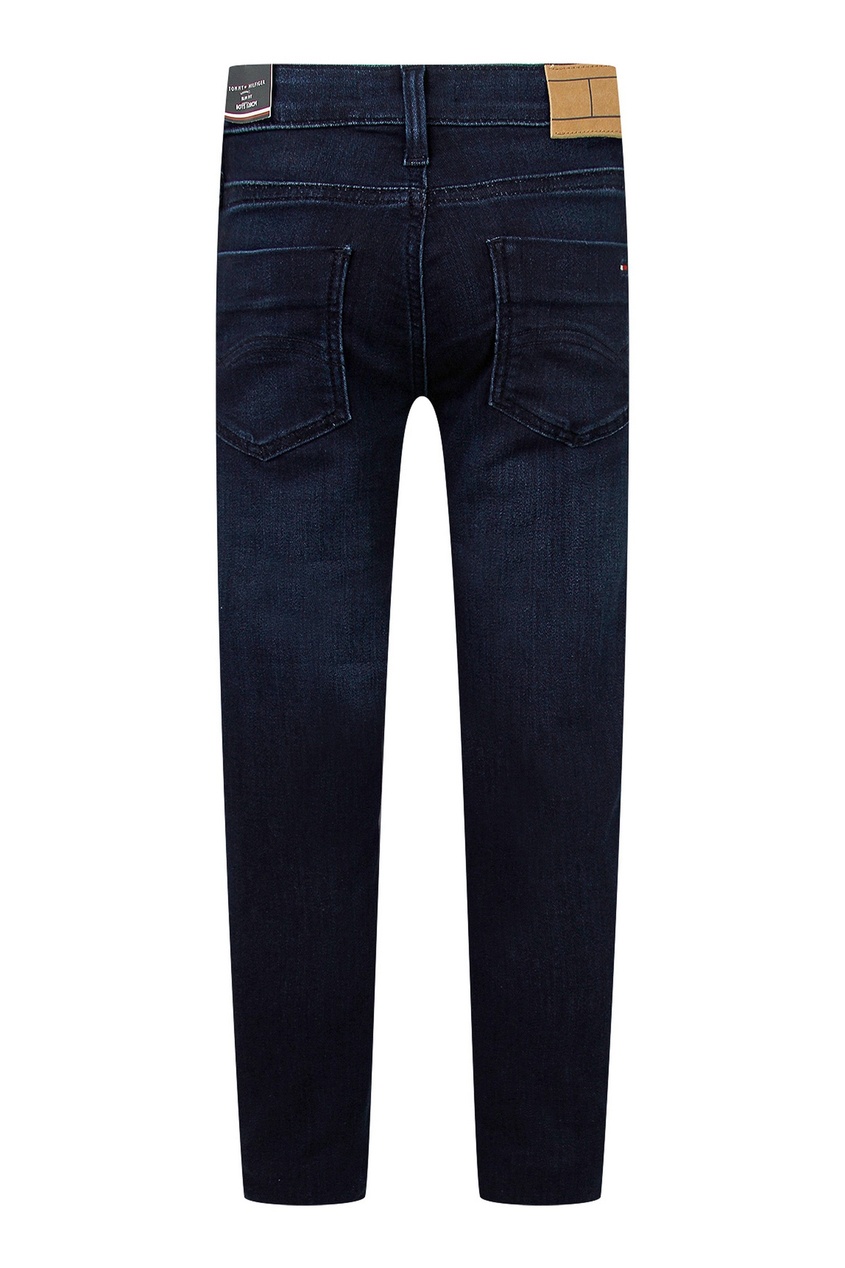 фото Темно-синие джинсы с блестящей металлической пуговицей tommy hilfiger kids
