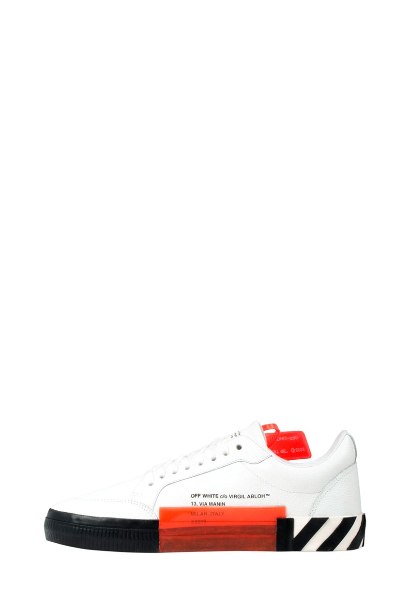 фото Белые кроссовки с контрастной отделкой off-white