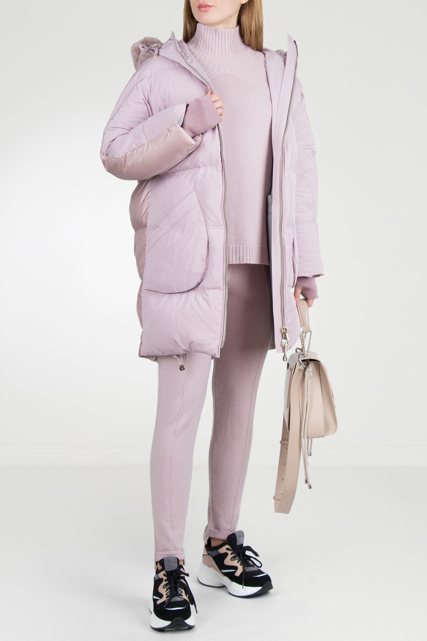 фото Розовая куртка с мехом кролика Diego m