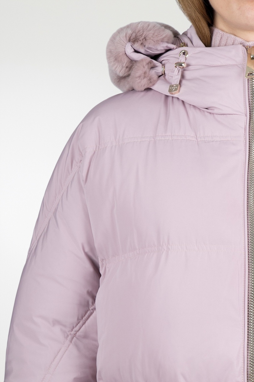 фото Розовая куртка с мехом кролика Diego m