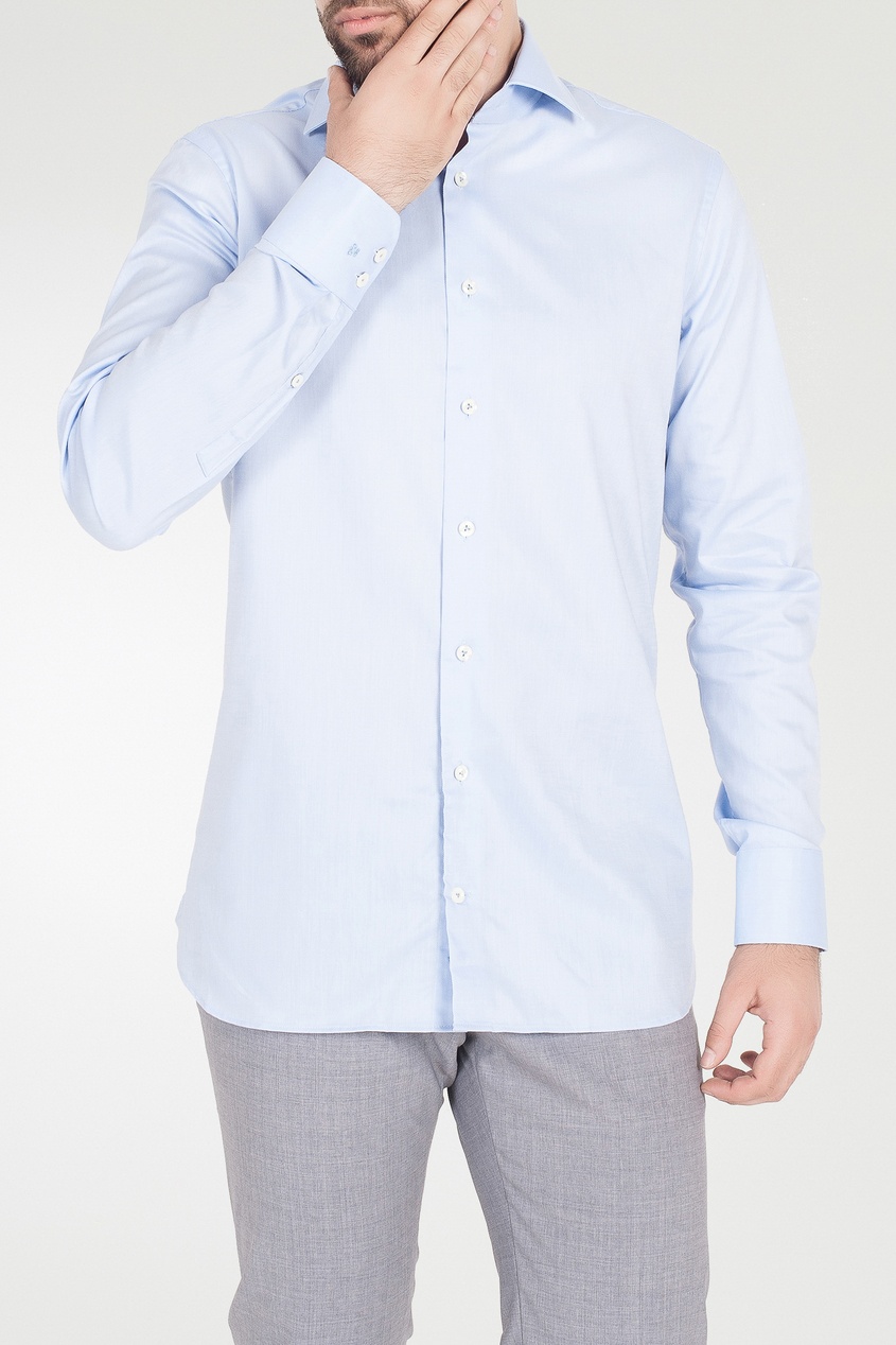 фото Голубая рубашка с длинными рукавами van laack