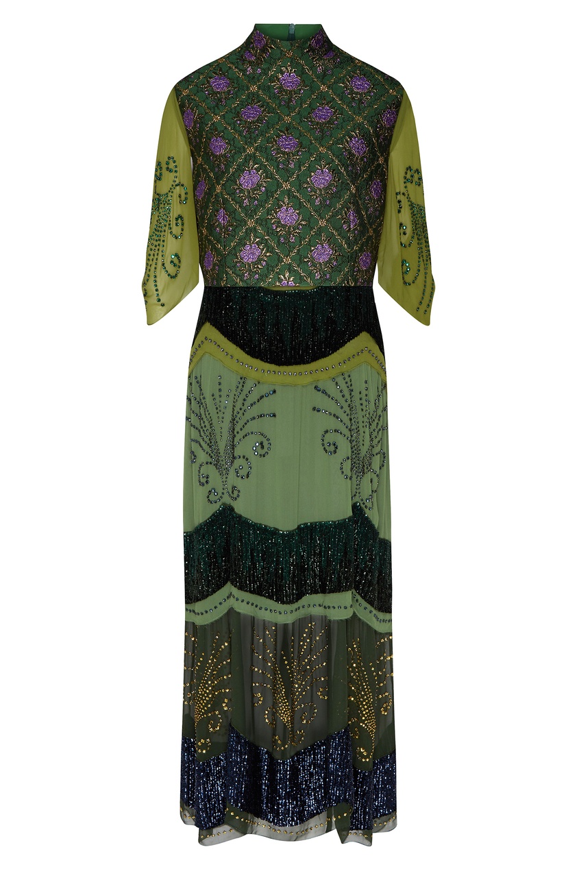 фото Зеленое платье из шелка gucci