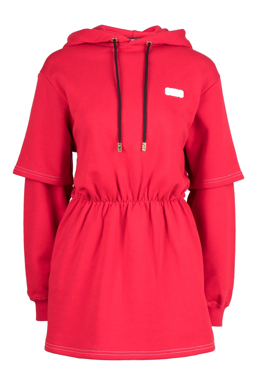 фото Красное платье с капюшоном gcds