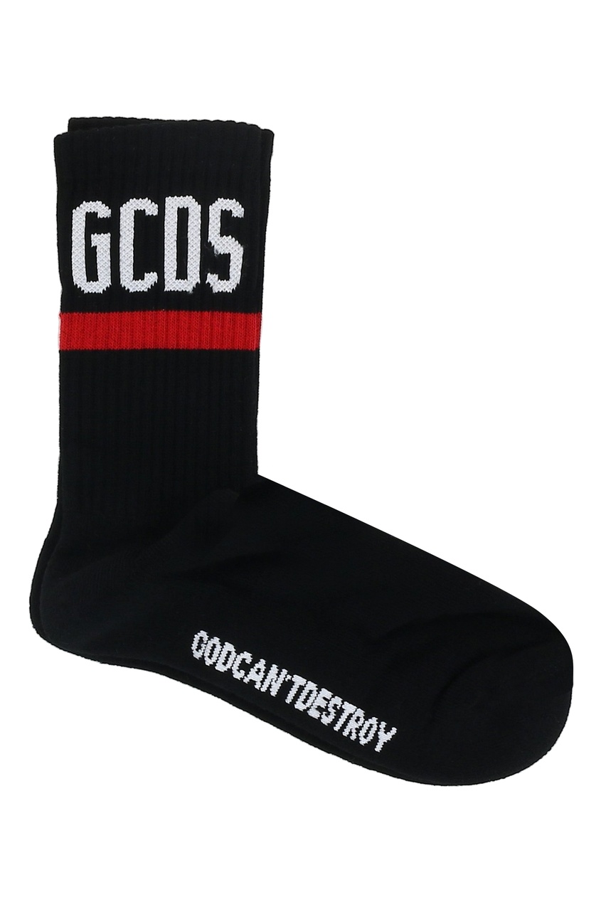 фото Черные носки с логотипом gcds