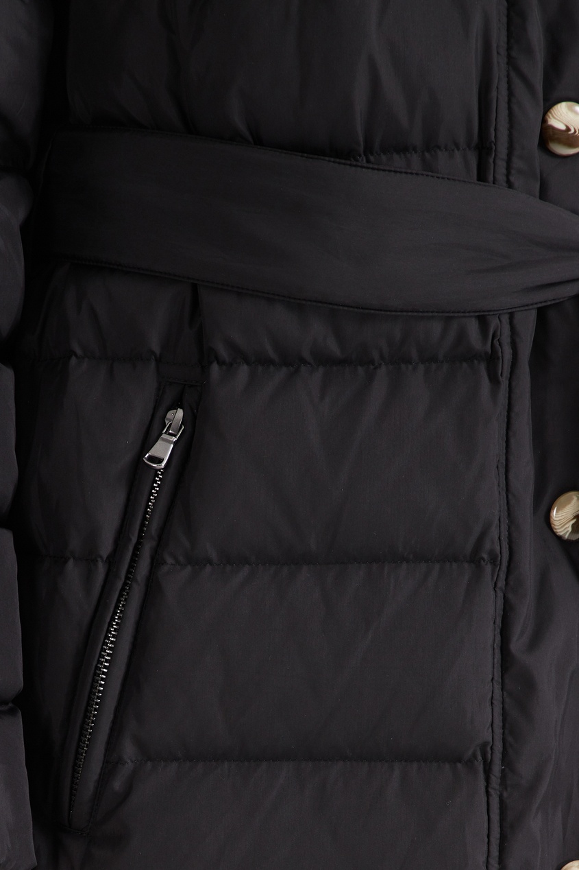 фото Черное стеганое пальто с капюшоном akhmadullina dreams