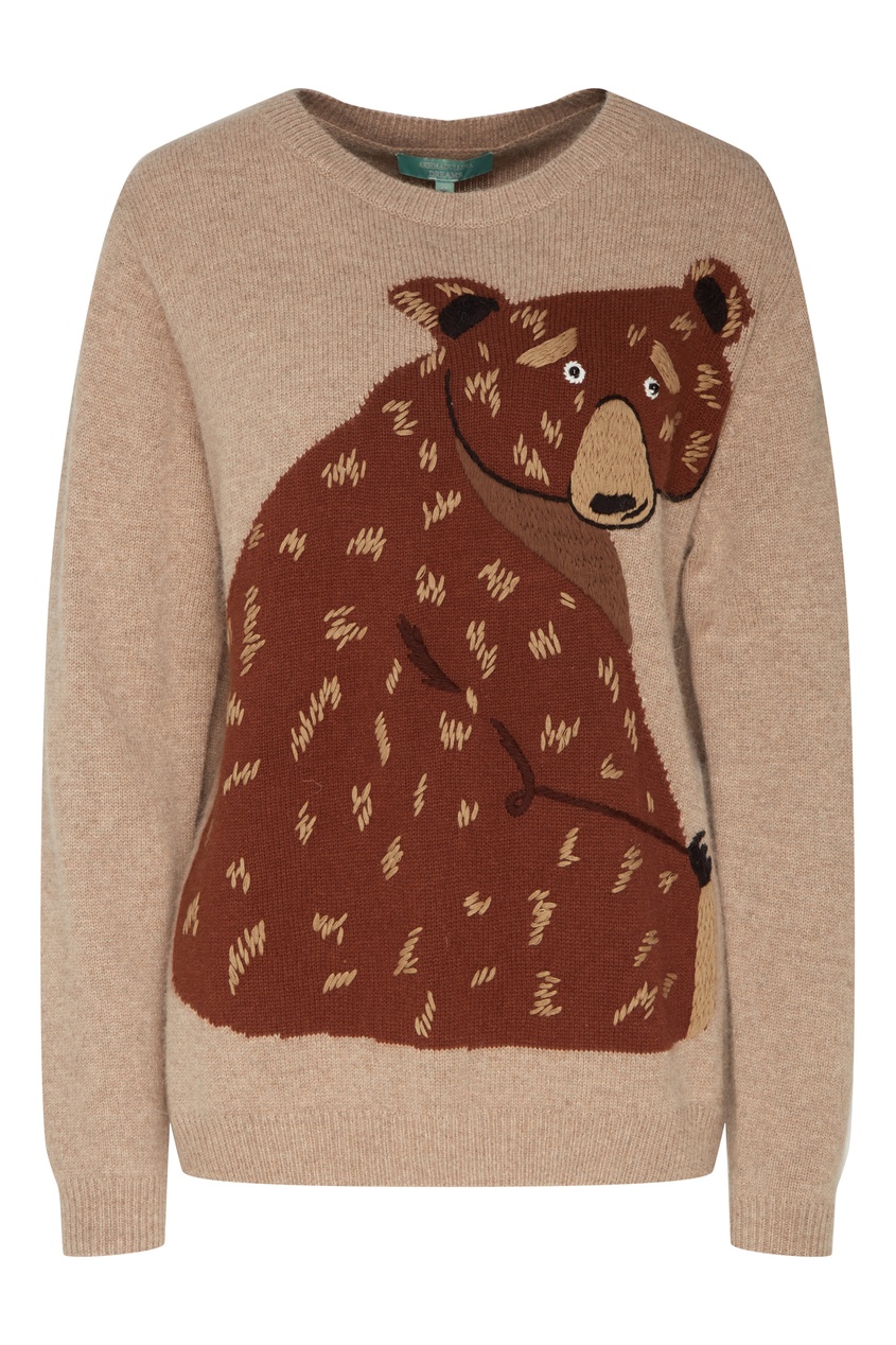 фото Светло-коричневый пуловер с узором-медведем Akhmadullina dreams