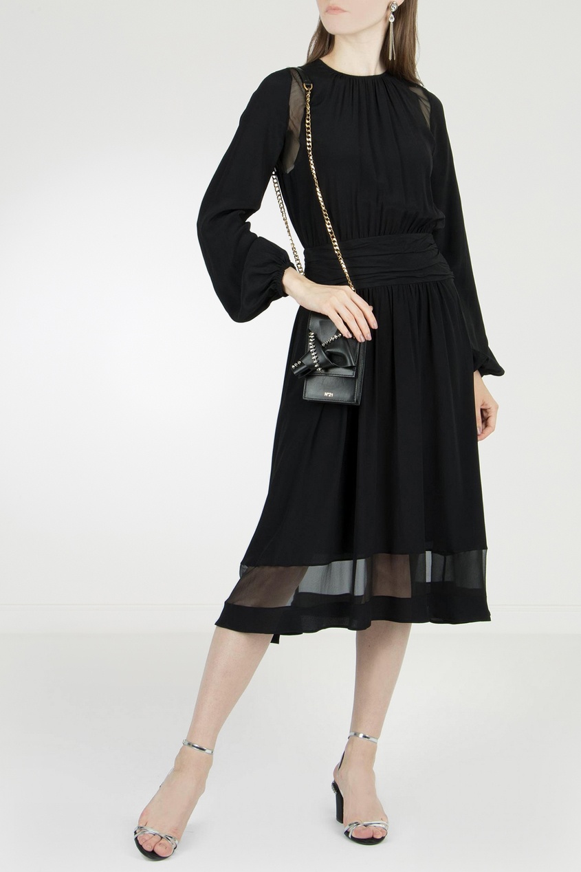 фото Черное платье с полупрозрачными вставками no.21