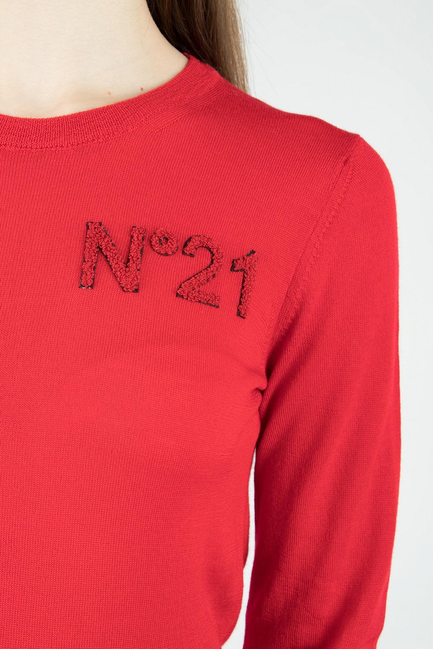 фото Красный джемпер с логотипом No.21