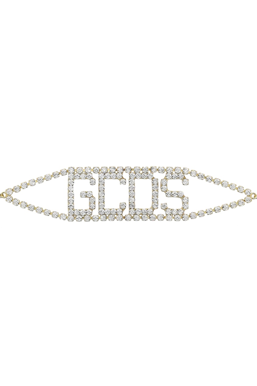 фото Широкое колье-чокер с прозрачными кристаллами Gcds