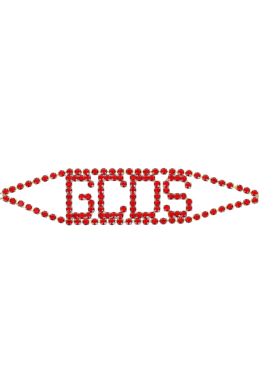 фото Широкое колье-чокер с красными кристаллами Gcds
