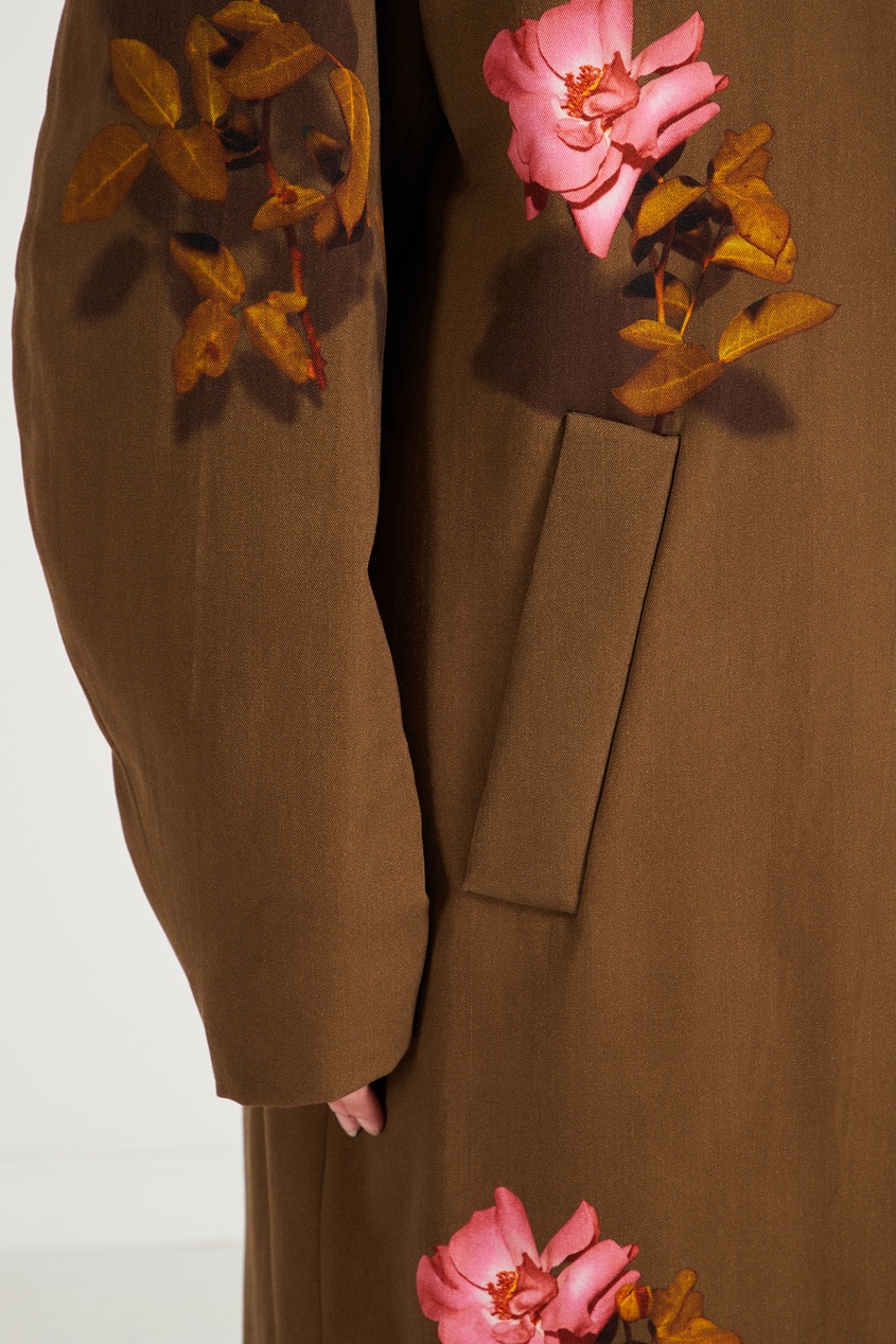 фото Пальто оттенка хаки с узорами dries van noten