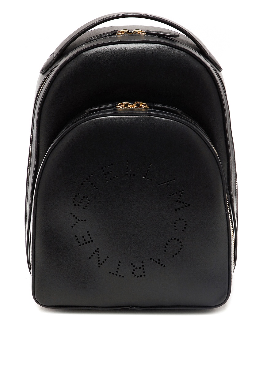 фото Черный рюкзак с перфорацией Stella Logo Stella mccartney