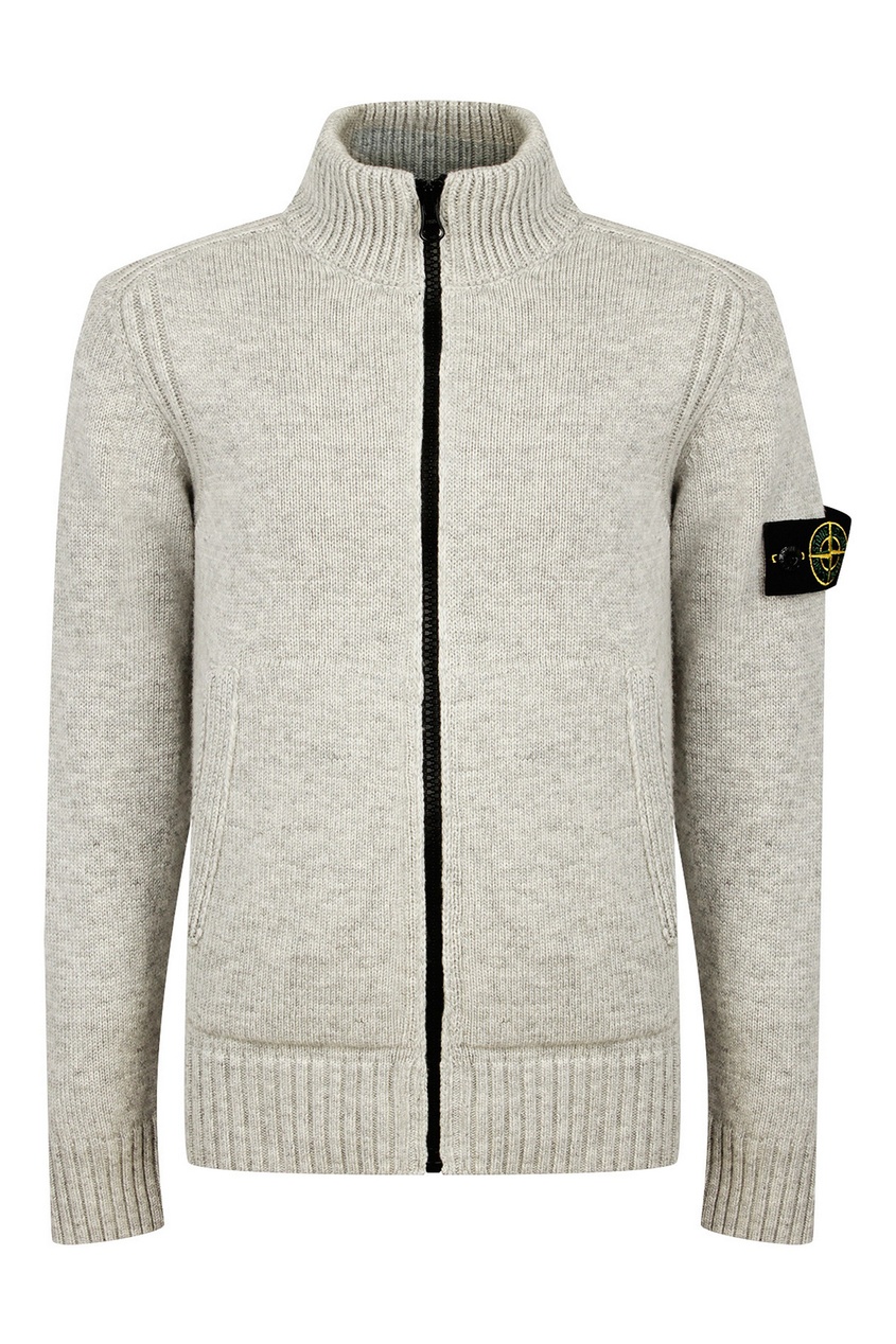 фото Серый свитер на молнии stone island kids