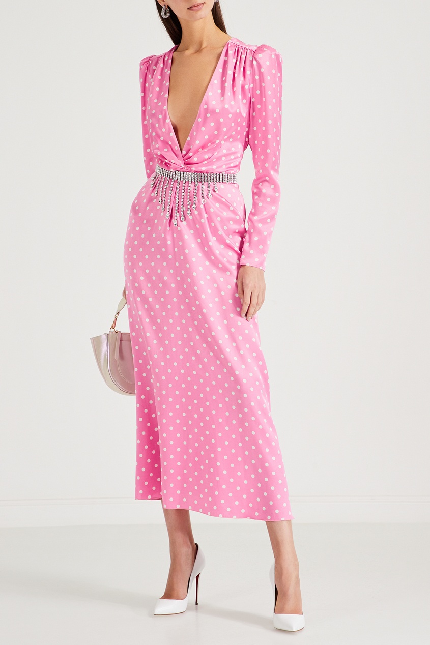 фото Розовое платье в горошек Alessandra rich
