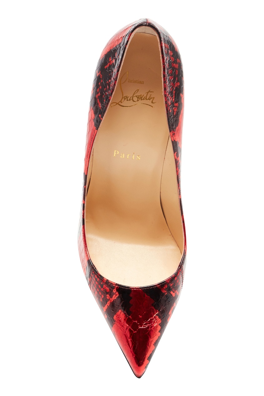 фото Туфли из красной змеиной кожи Pigalle Follies 100 Christian louboutin